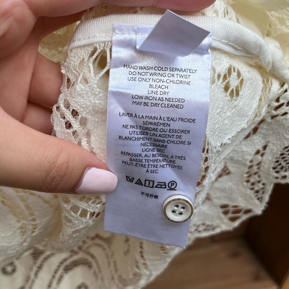 Maeve by Anthropologie Lace Cream Shirt - Picture 8 of 8